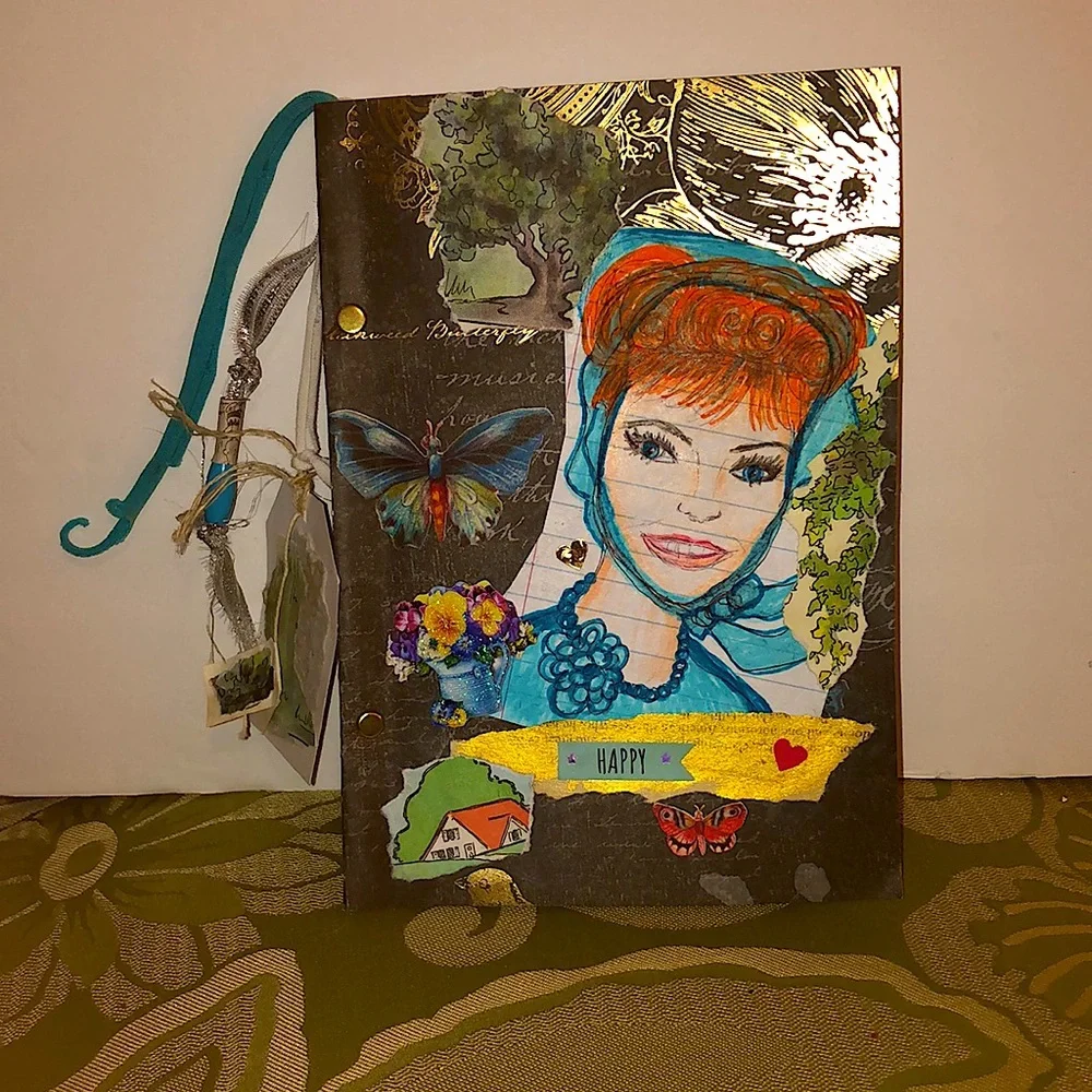 NWT of a kind handmade happy friendship&fashion art journal notebook 📓🦋💕